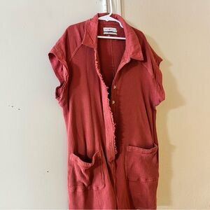 Urban Outfitters Red Cropped Jumpsuit